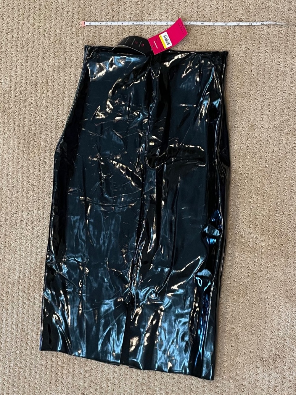 NWT Commando Faux Patent Leather Midi Skirt Black Medium - Picture 5 of 5